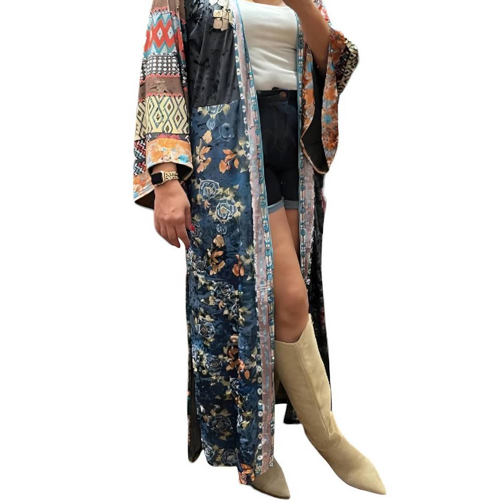 NEW SJ STYLE boho patchwork kimono in multi